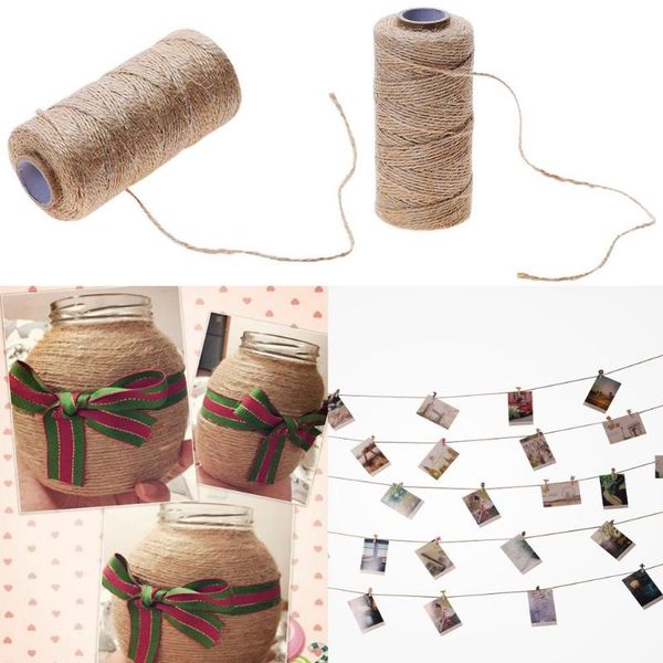 

1roll 50/80m jute rope burlap string cord diy craft making bottle wrapping cords decoration party wedding supplies gift, Black;white