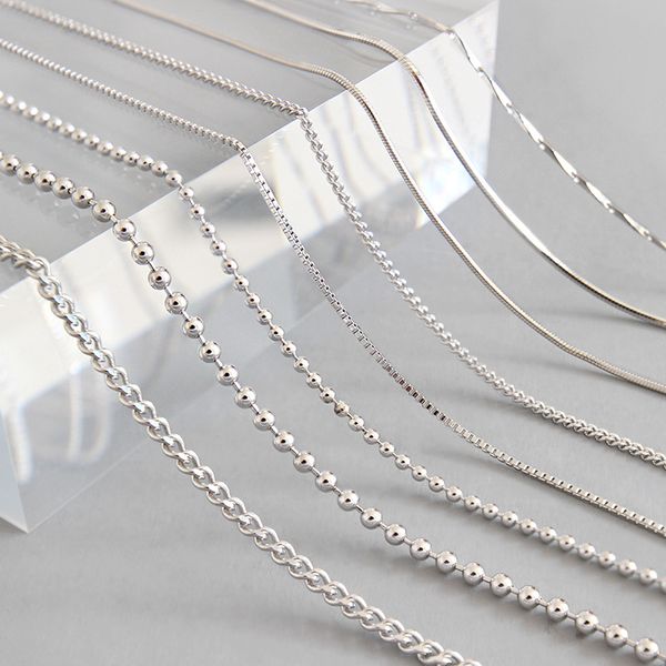 

hfyk 925 sterling necklace chain necklaces for women snake chain silver necklace round bead 925 silver jewelry collares