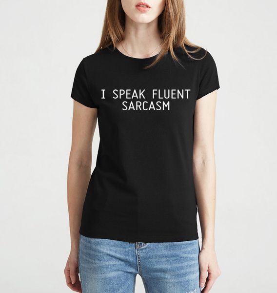 Grosshandel Frauen T Ich Spreche Fliessend Sarkasmus Frauen T Shirts 2017 Sommer Mode Marke Kleidung Lustige Harajuku Bunte Fitness T Shirt Femme Hip