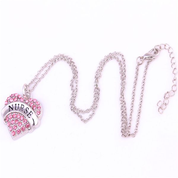 Bester Verkauf im Jahr 2018: Halskette für Frauen, geschrieben mit rosa Kristallen, wunderschönes Schmuckdesign aus Zinklegierung, bieten Dropshipping