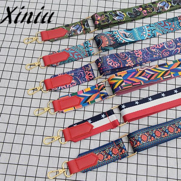 

xiniu women colorful cotton boho chain rivet strap belt for shoulder bag replacement crossbody strap women bags accessories #wm, Black