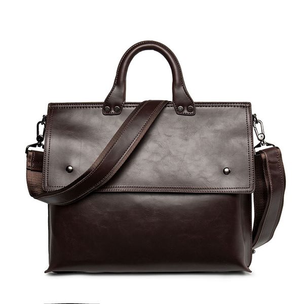 

2018 new pu leather men messenger bags solid men shoulder travel bags crossbody handbags casual briefcase