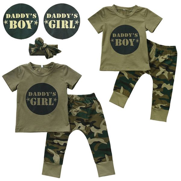

children fashion summer baby boys girls clothing sets bow 3pcs camouflage sport suit clothes sets boys girls, White