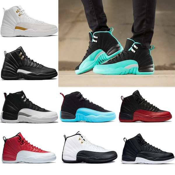 

stock x 12 12s men basketball shoes white the master university blue wolf grey flu game taxi playoffs mens 12s sport shoes