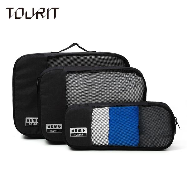 

tourit travel bags 3 pcs/set polyester packing cubes for clothes travel bags for shirts waterproof duffle bag organizers