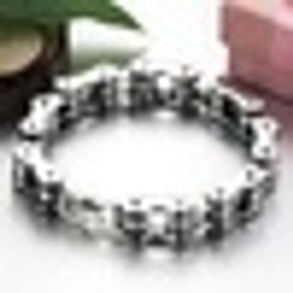 

stainless steel jewelry retro men titanium steel bracelet, Black