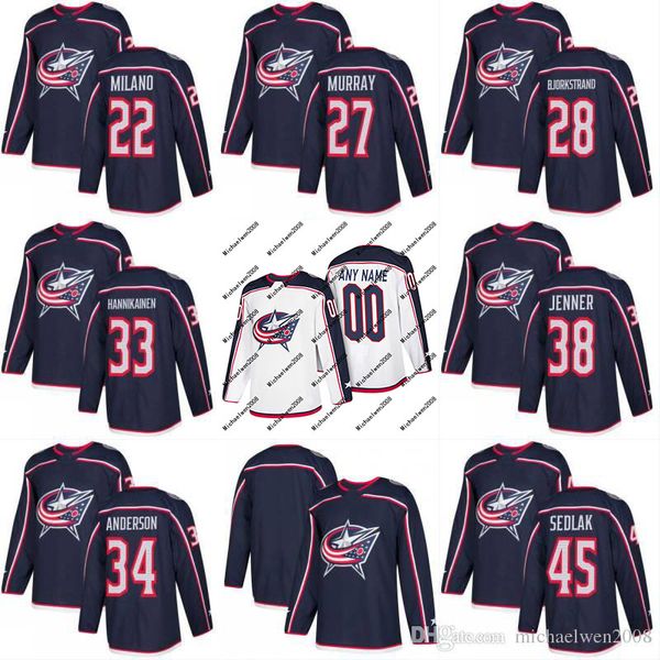 

2017-2018 Season Columbus Blue Jackets 22 Sonny Milano 27 Ryan Murray 28 Oliver Bjorkstrand 33 Markus Hannikainen Custom Hockey Jerseys