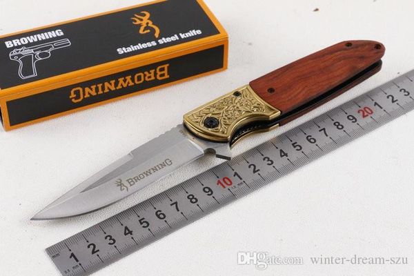 

Browning FA40 Fast-Opening Assisted Blade Wood Handle Outdoor Survival EDC Tool Tactical Knife Folding Pocket Hunting Xmas Gift Knives P51R