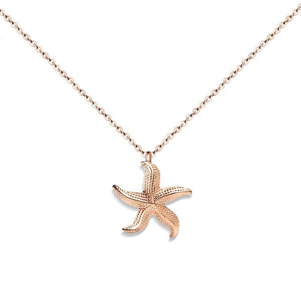 

titanium steel starfish pendant necklaces star fish pendants 18 inches chain 18k gold plated fashion jewelry, Silver
