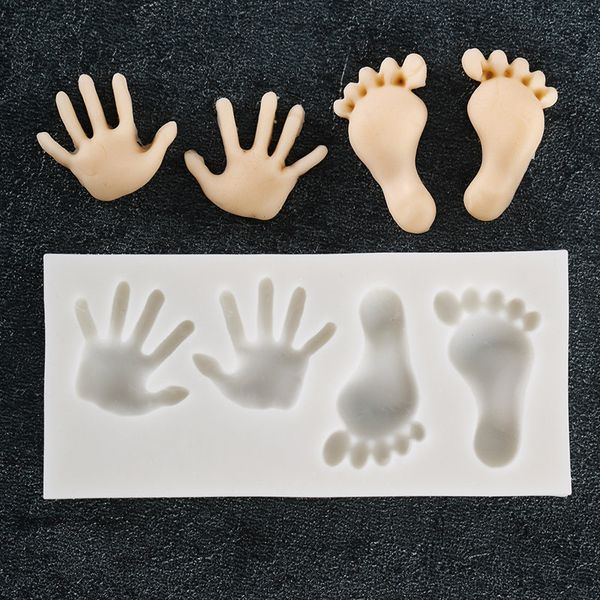 

3d new style baby feet hand fondant cake decorating tool diy sugarcraft chocolate mould soap candle molds bakeware
