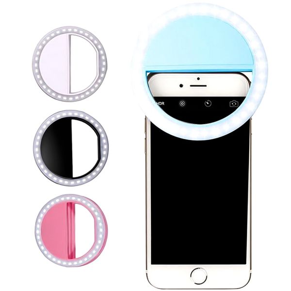 

universal selfie led ring flash light portable mobile phone selfie lamp luminous ring clip for iphone x xs mas 8 plus samausng huawei