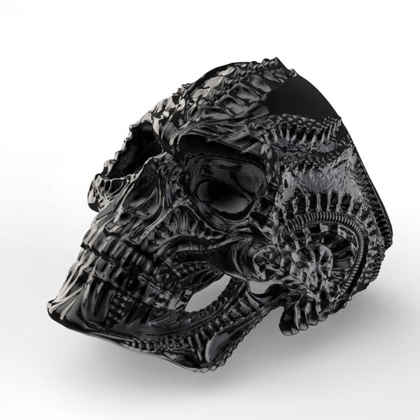 316L Edelstahl Alien Skull Ring für Männer Hip Hop Party Ring männlich