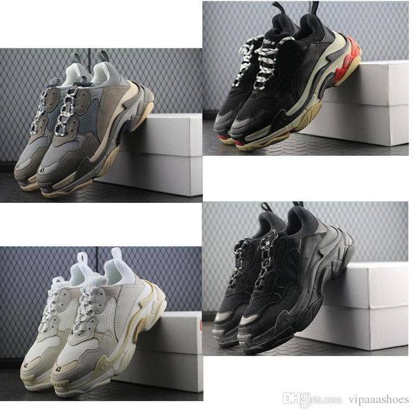 

Newest - BL Triple S 17FW Sneakers for men women Running shoes Vintage Kanye West Old Grandpa Trainer Sneaker shoes outdoor boots