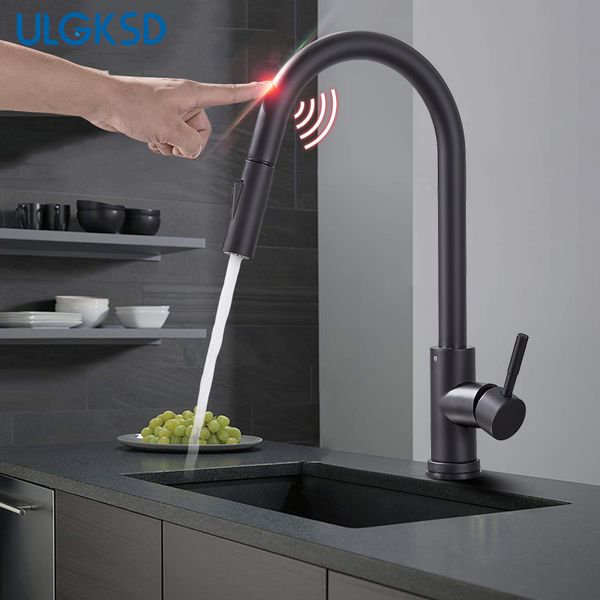 2018 Ulgksd Kitchen Faucet Pull Out Sensor Stainless Steel Sensitive Touch Control For Mixer Tap From Greenliv 124 78