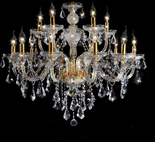 

luxury led crystal chandelier k9 large crystal chandeliers 6/8/10/15/18 arm living room modern lustres de cristal chandelies