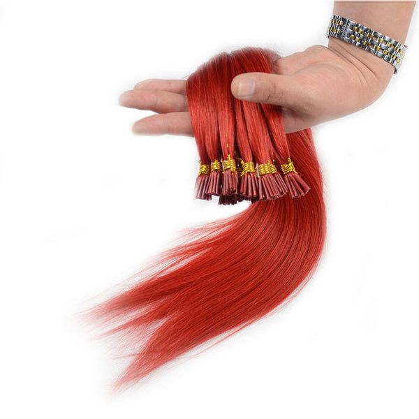 

pre bonded i tip brazilian human hair extensions 0.5g/s&100g 200strands 14 16 18 20 22 24inch straight indian remy hair products more colors, Black
