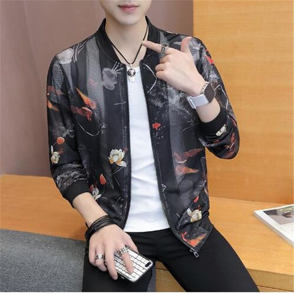 

spring autumn bomber jacket men 2018 new fashion chinese long pao jackets men slim fit casual mens coats windbreaker 5xl-m sale, Black;brown