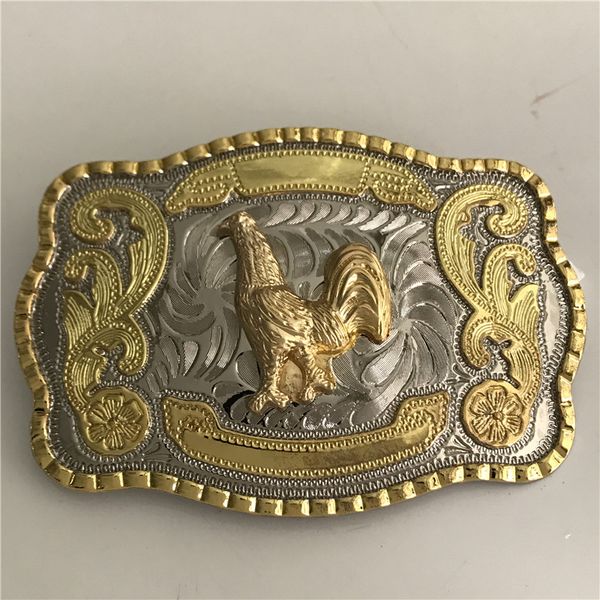 

1 pcs cool silver gold chicken western cowboy belt buckle for hebillas cinturon, Slivery;black