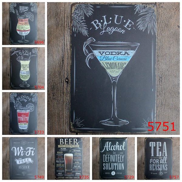 2019 Beer Pub Tin Sign Wall Decor Vintage Craft Art Iron Painting