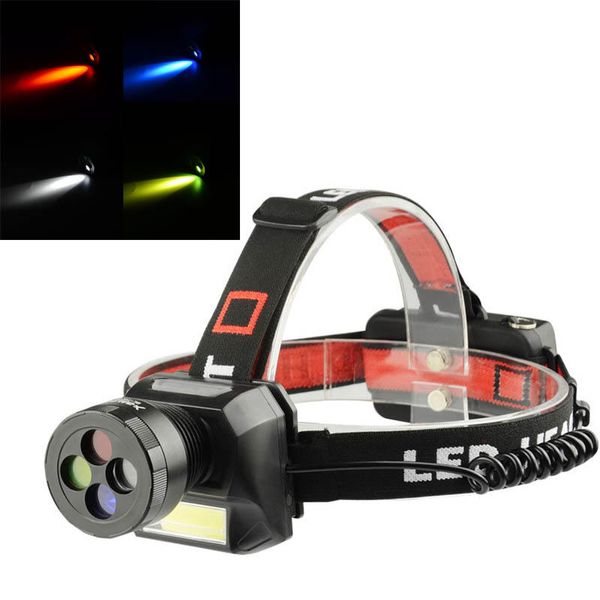 

camping colorful cob rechargeable led headlamp 450lm q3+cob 3modes rechargeable 18650 battery cycling bike bicycle headlamp
