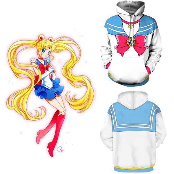 Asian Size Japan Anime Sailor Moon Usagi Tsukino Halloween Cosplay Unisex Costume Baseball Coat Jacket Hoodie Cosplay Costumes India Anime Costume For