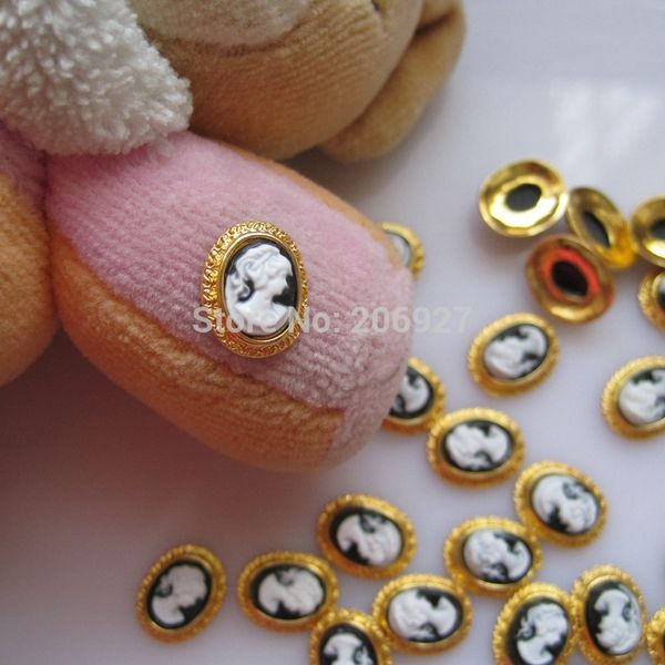 

md-442 10pcs fancy cameo gold deco metal charms metal deco charms nail art, Silver;gold
