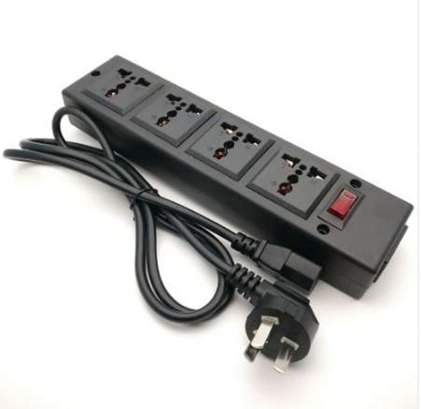 Soquete universal de 4 outlet com protetor de sobrecarga, protetor de surto, 4 formas de saída estender a tira de energia PDU