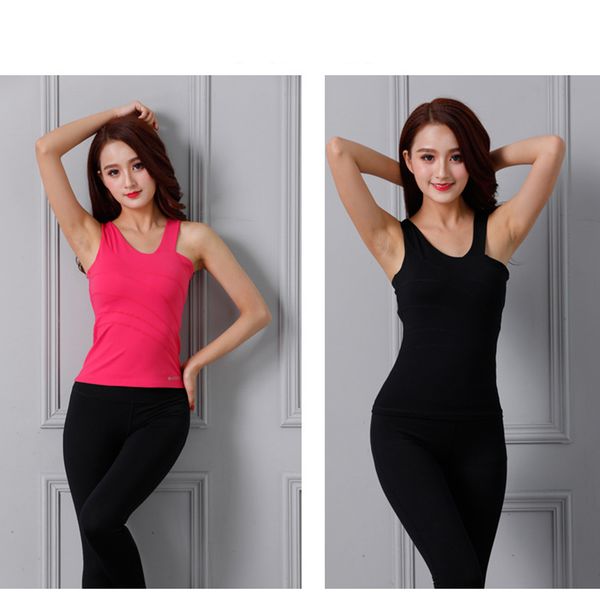 

professional yoga women gym sportswear vest tight woman sleeveless running breathable shirt quick dry yoga tank top, White;red