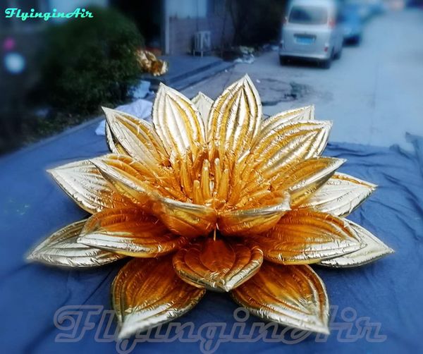 A flor de Lotus dourada inflável de florescência do ouro Lotus floresce a decoração inflada do evento de Trollius