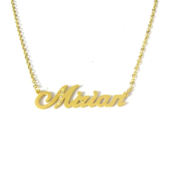 

fairladyhood stainless steel "mirian" personalized custom name necklace name pendant & necklace women men choker custom jewelry, Silver
