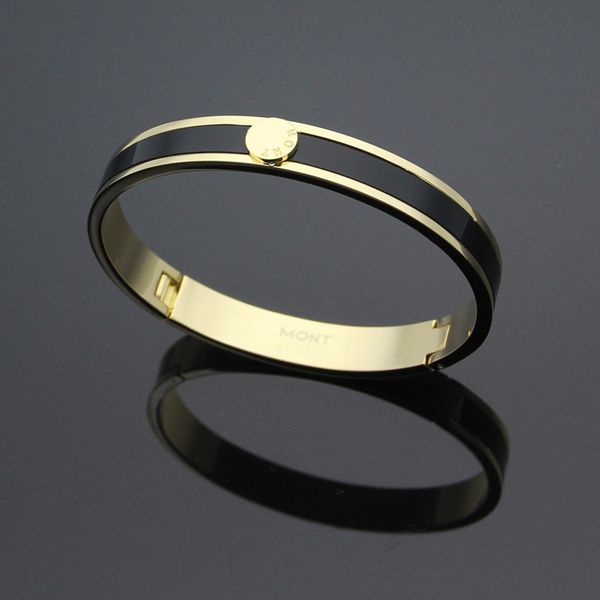 

Wholesale foreign trade titanium steel bracelet MONT bangle bracelet with black steel bracelet 18K gold bracelet.