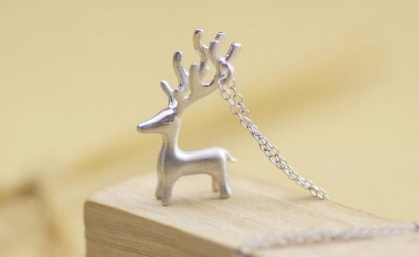 

whole salesmjel new fashion reindeer necklaces for women cute deer necklace accessories jewelry party christmas gift syxl008, Silver