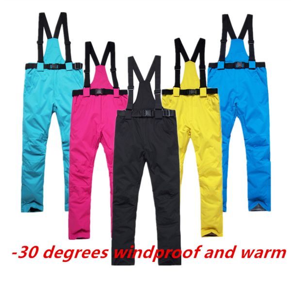 

arctic queen women ski pants new outdoor sports suspenders trousers men windproof waterproof warm winter snowboard