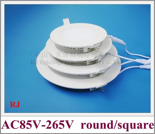 

die-cast aluminum pmma led flat light recessed ceiling led panel light down light downlight ac85v-265v input square/round