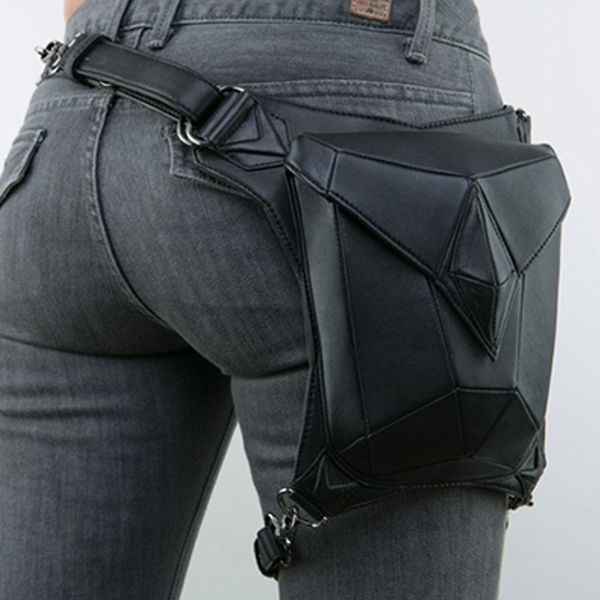 

men's women casual steam punk multi-purpose shoulder polygon messenger bag retro leg holster bags g217s