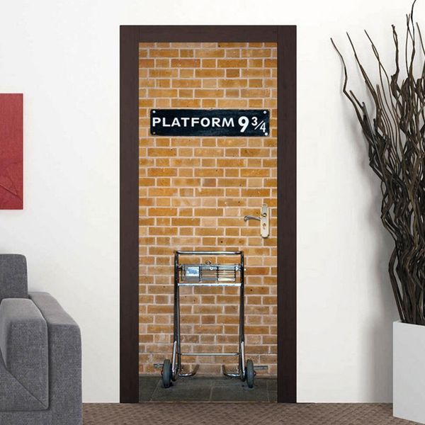 

creative door stickers pvc waterproof bedroom living room self-adhesive wallpaper