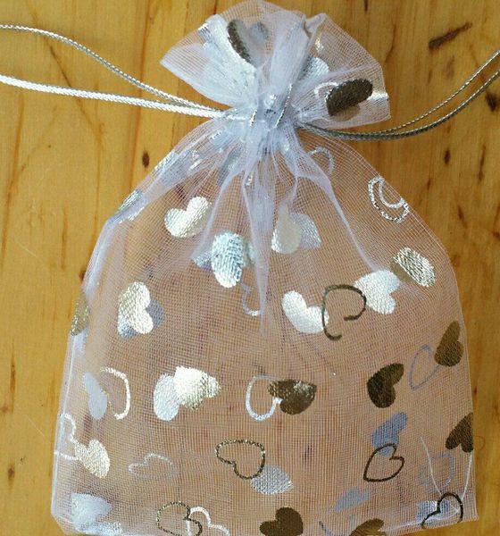 100PCS Organza Gift Bags Wedding Party Favor Bags Jewelry Pouches Wrap Rectangle
