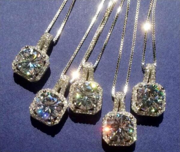 Semplice gioielli di moda coreana argento sterling 925 6 colori zirconi diamante taglio rotondo pietre preziose CZ donne carino ciondolo collana Chian regalo