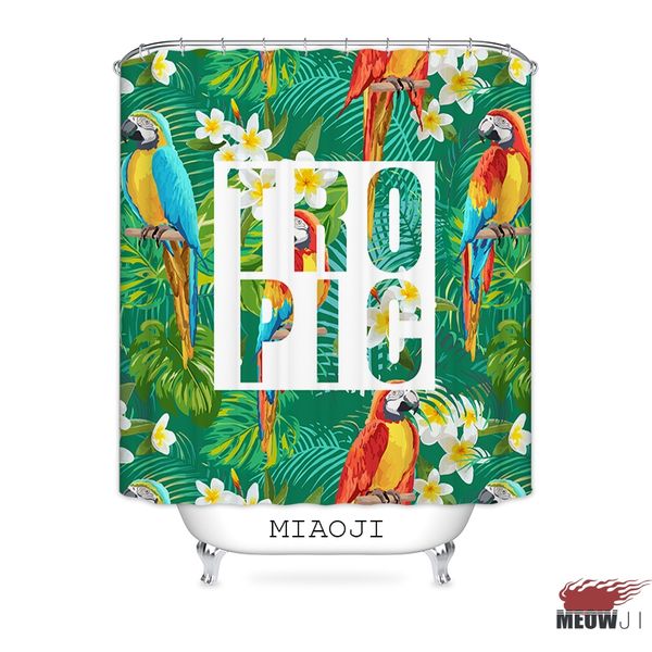 

miaoji] tropical jungle summer toucan birds hawaii plants fabric shower curtain bathroom decor various sizes ing