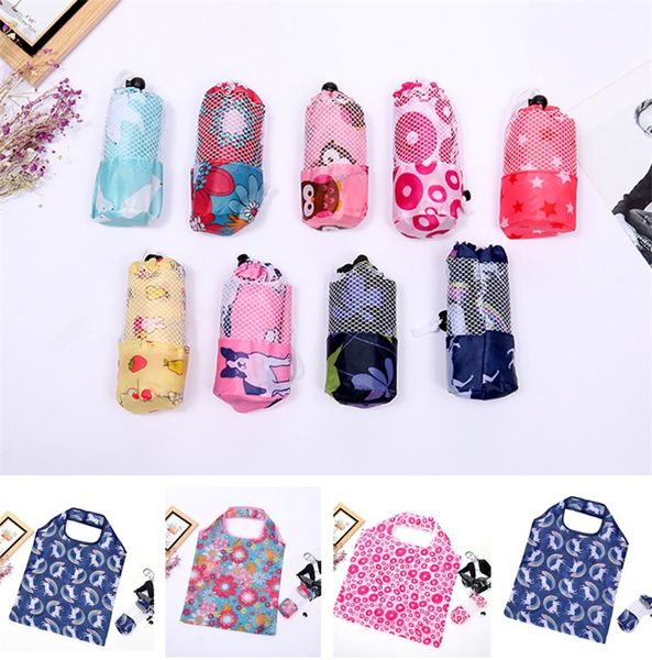 

foldable shopping bags reusable tote pouch recycle storage handbag eco-friendly folding bags t5d017