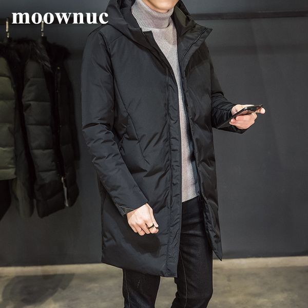 

2018 new winter men's parkas long coats l-5xl hooded overcoats mens thickening jackets with zipper men parka casual outwear male, Black