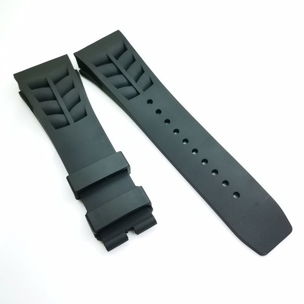

25mm / 20mm Black luxury high quality Silicone/Rubber Strap Band for RICHAD MILE RM50-03/01 RM-11 RM011