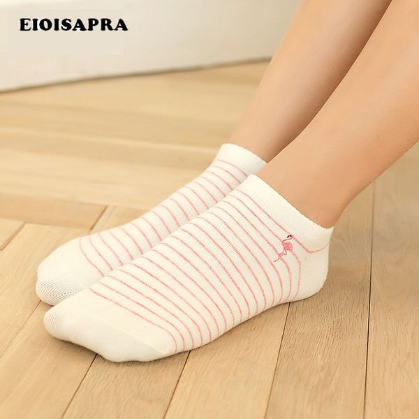 

eioisapra]new product embroidery 4 pair bird socks women breathable comfort antiskid meias slippers ship ankle socks no b, Black;white