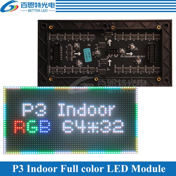 

p3 indoor 1/16 scan 3in1 rgb p3 full color led module for led display screen 192*96mm 64*32 pixels