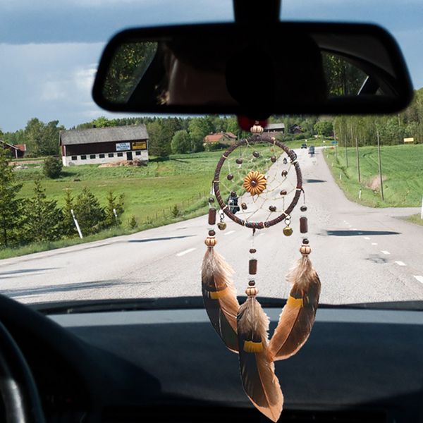

feather decoration dream catcher car pendant automobiles rear view mirror dreamcatcher handicraft hanging ornaments home decor