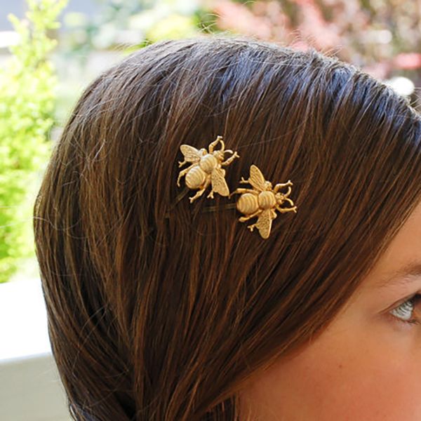 

summer style sweet gold honey bee fairy bobby pins hair jewelry wedding hair accessories, Golden;white