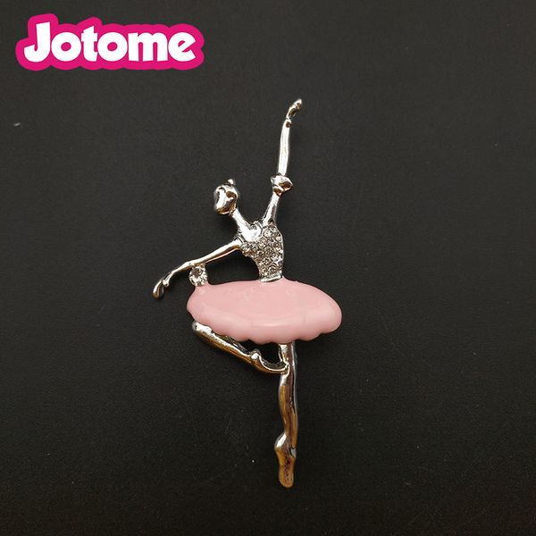 50pcs Pink Enamel Ballet ballerino spille femminile femminile ballerinas Pin per donne