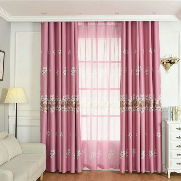 2019 Modern Blackout Curtains Peach Blossoms Printed Window Drapes For Living Room Bedroom Romantic Curtain Tulle Polyester From Bigmum 7 65