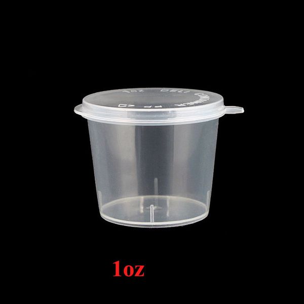 

25ml 1oz food grade pp seasoning cup disposable spice jam containers with transparent lid tasting cup salad sauce take-out storage cup
