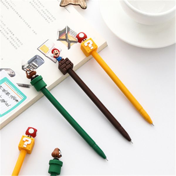 

cute kawaii plastic ink creative super mario gel pen neutral pens for school writing office supplies pen papelaria stationery